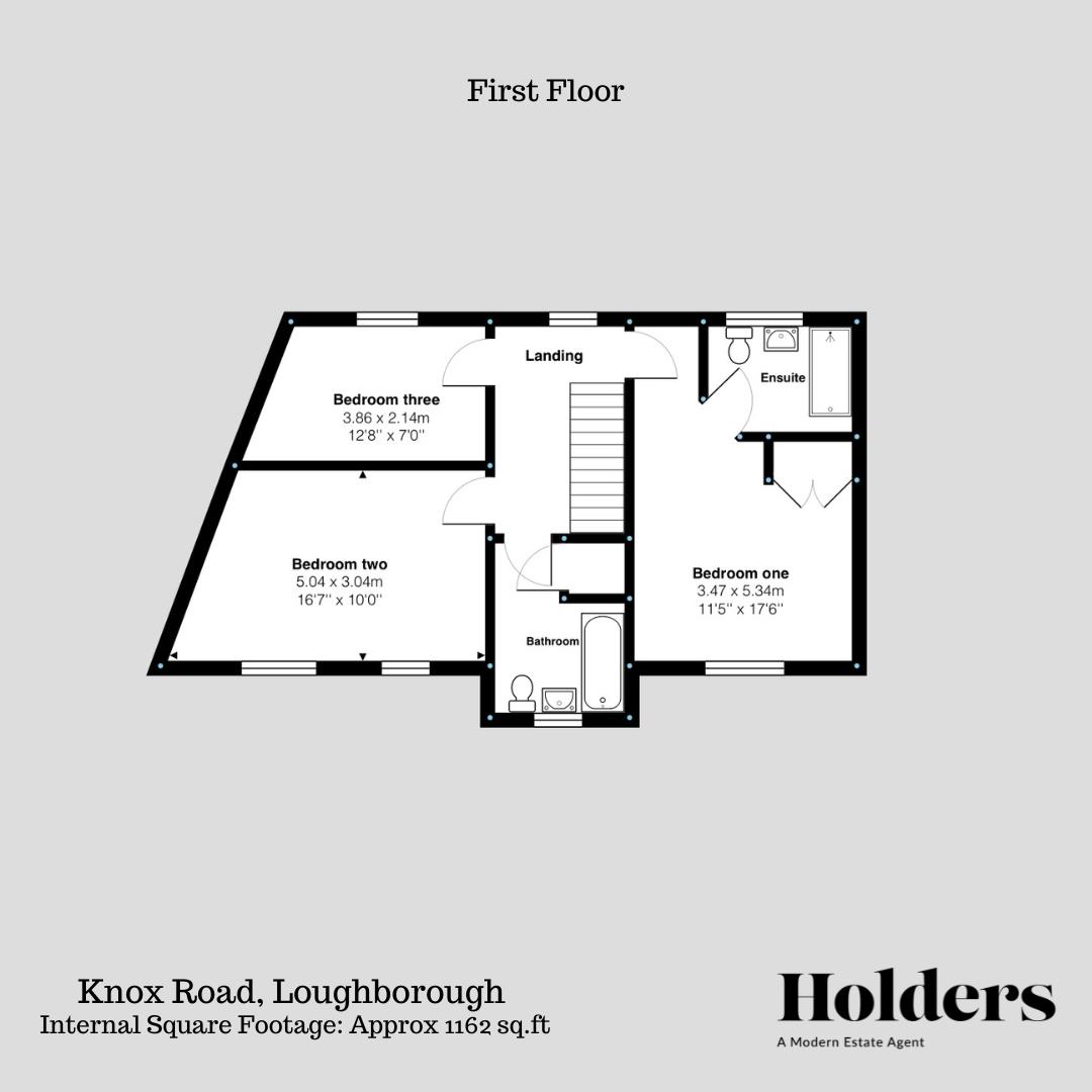 First Floor Floorplan for Knox Road, Loughborough