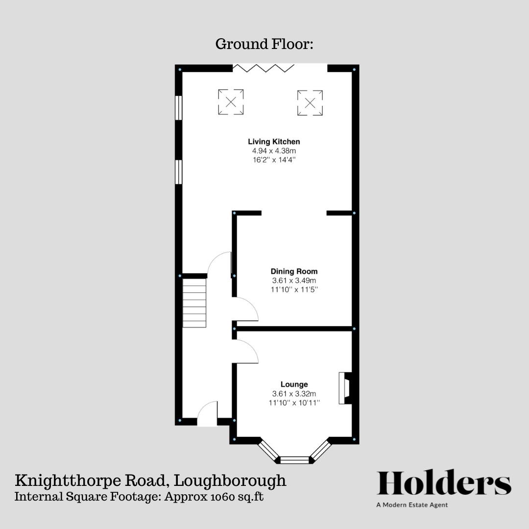 Ground Floor Floorplan for Knightthorpe Road, Loughborough