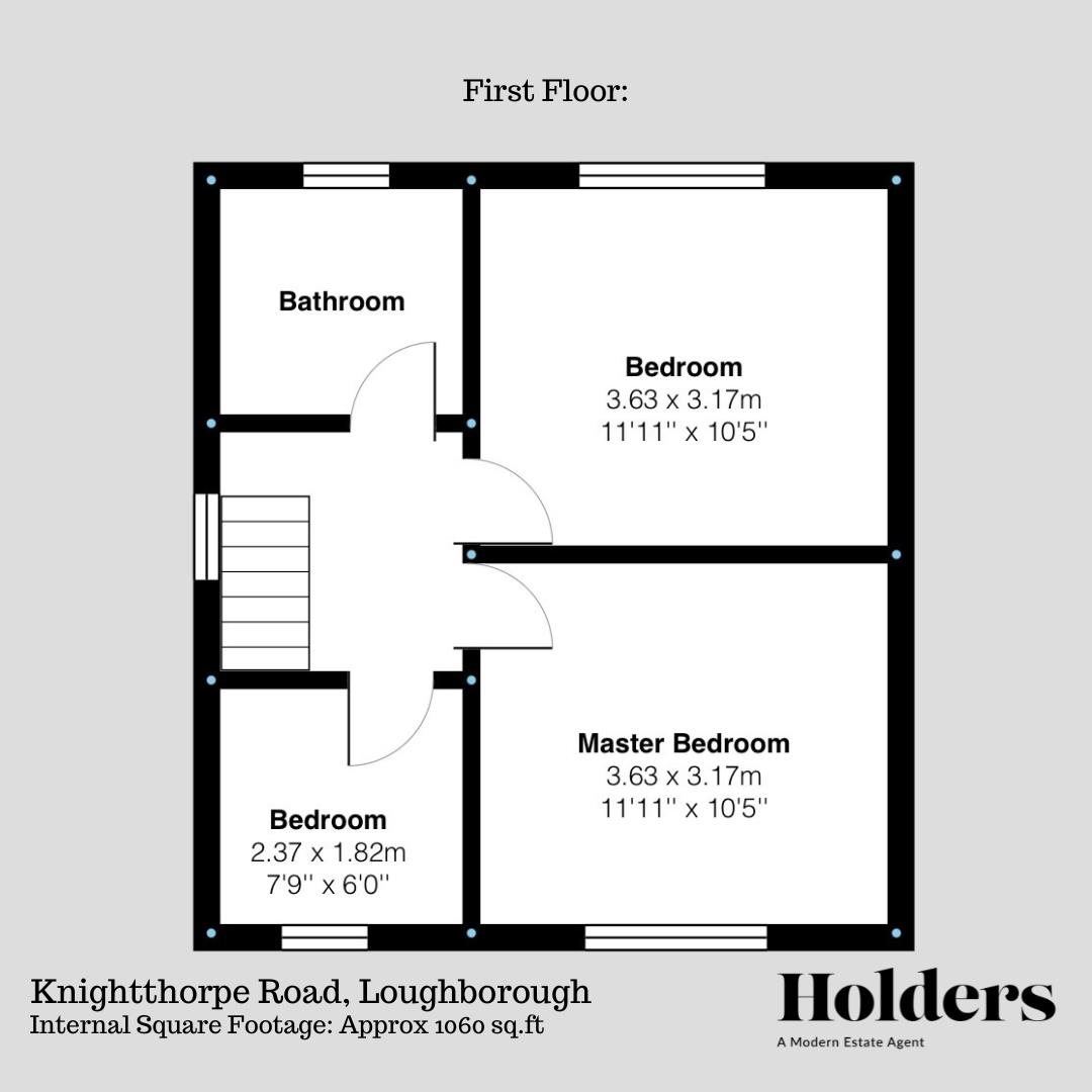 First Floor Floorplan for Knightthorpe Road, Loughborough