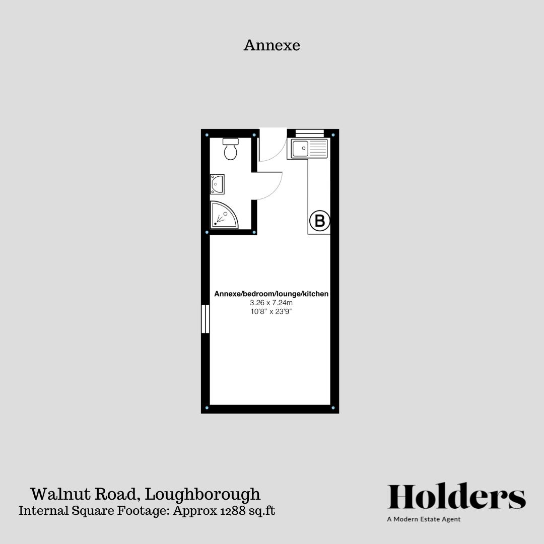 Annexe Floorplan for Walnut Road, Loughborough