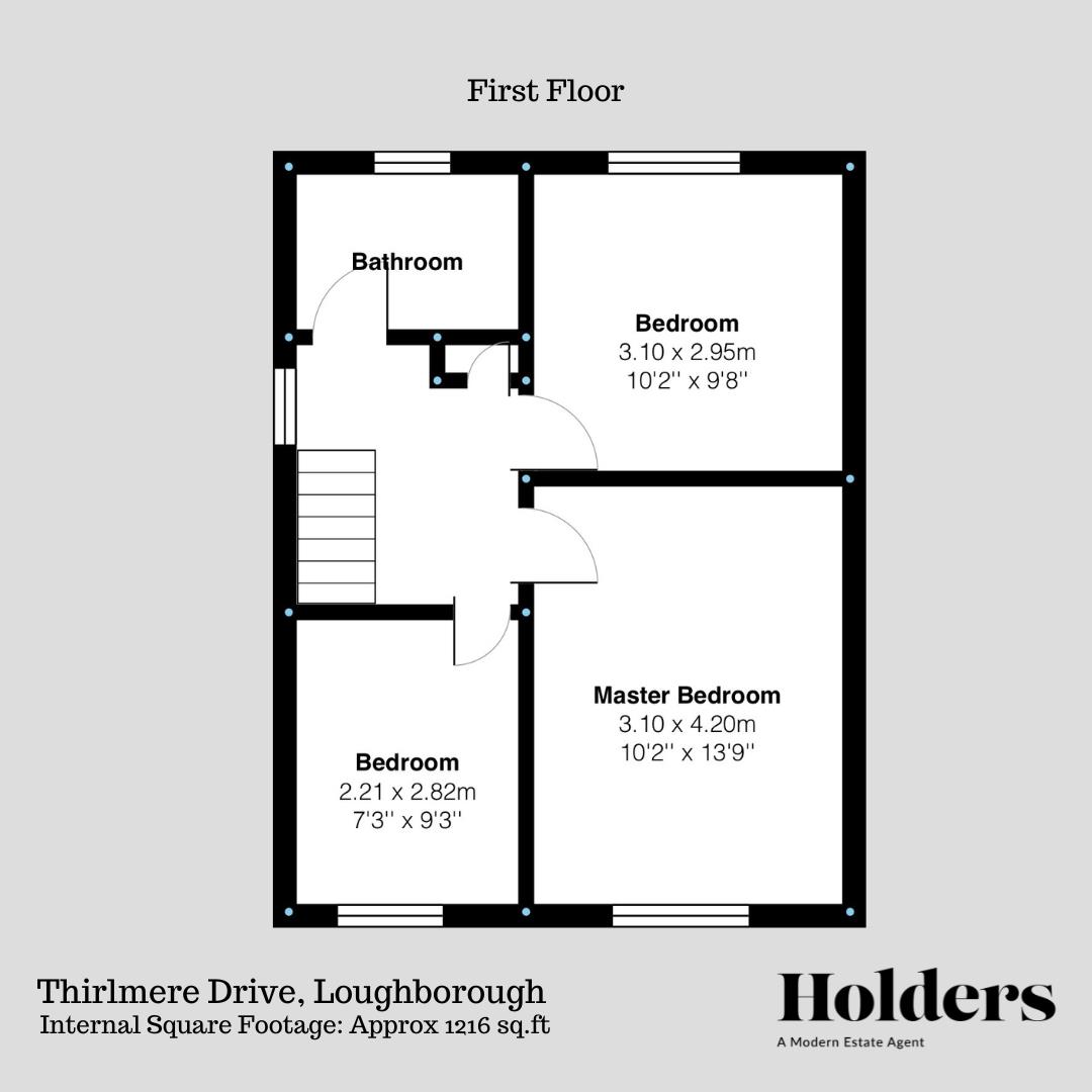 First Floor Floorplan for Thirlmere Drive, Loughborough