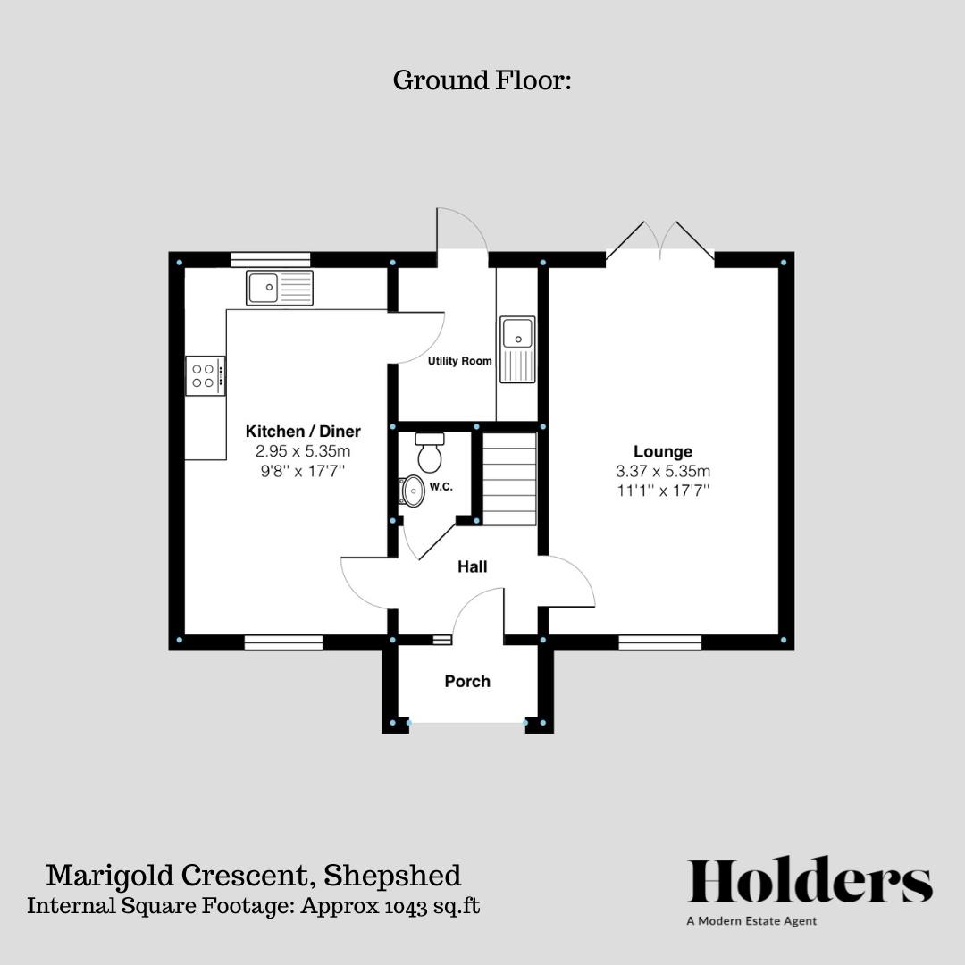 Ground Floor Floorplan for Marigold Crescent, Shepshed