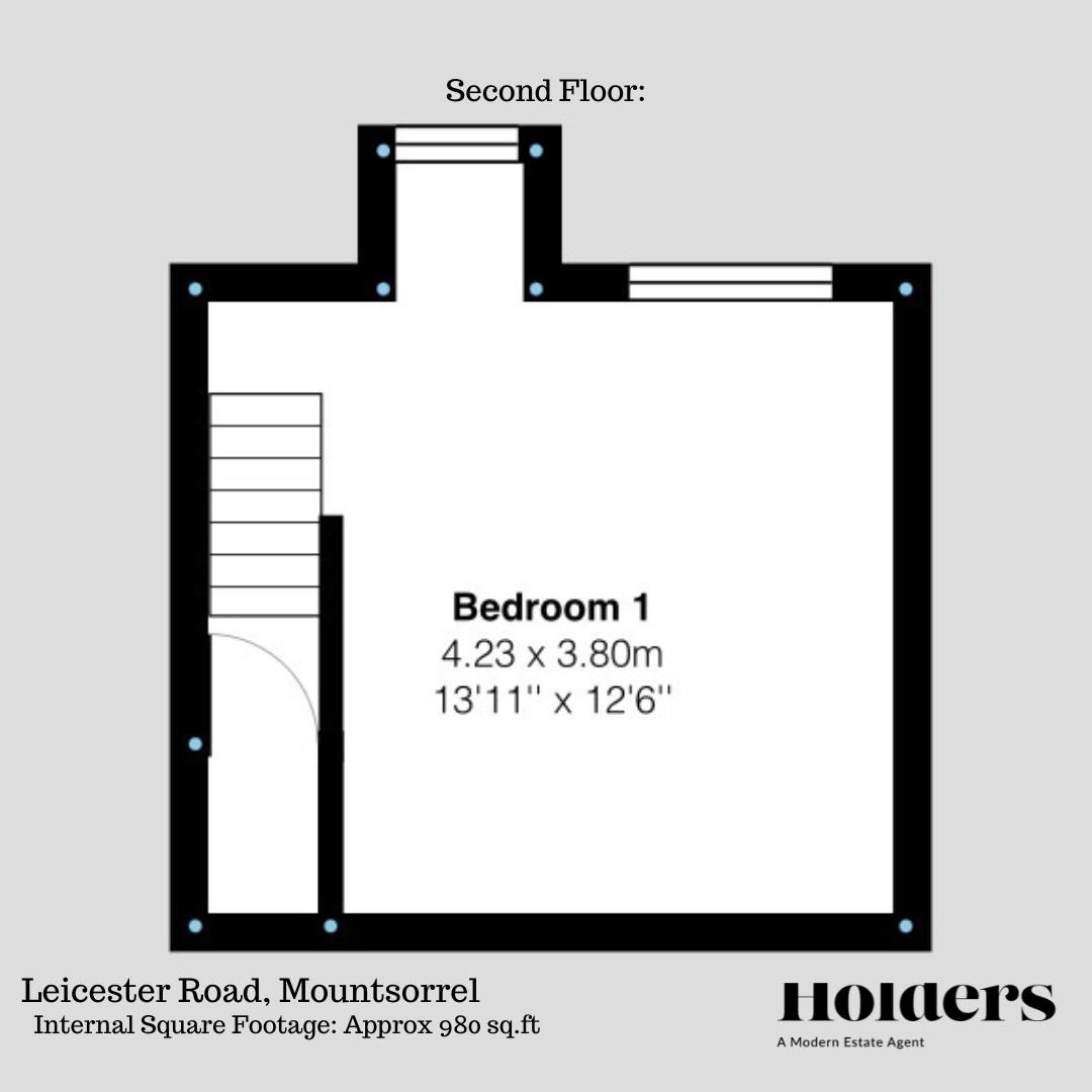 Second Floor Floorplan for Leicester Road, Mountsorrel