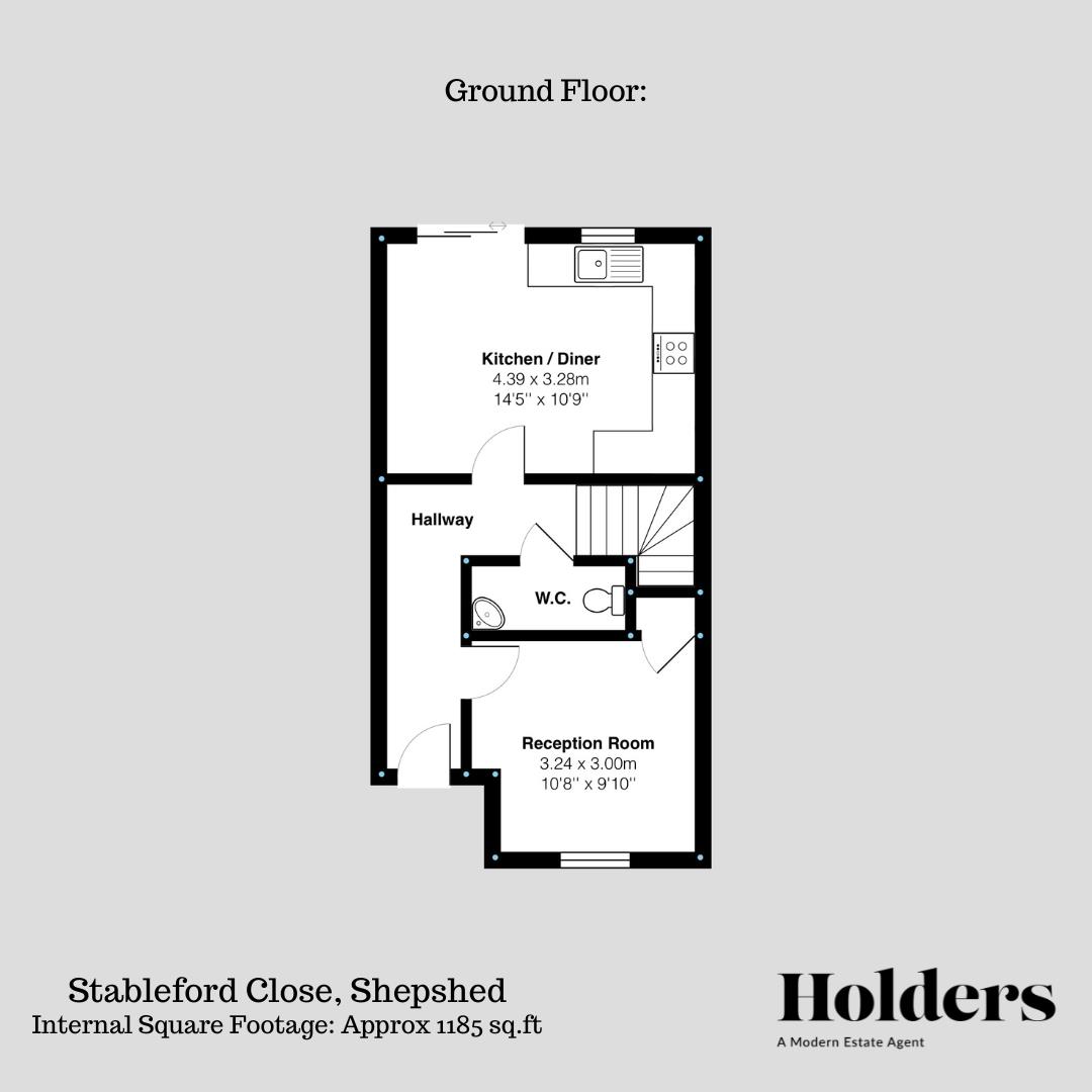 Ground Floor Floorplan for Stableford Close, Shepshed, Loughborough