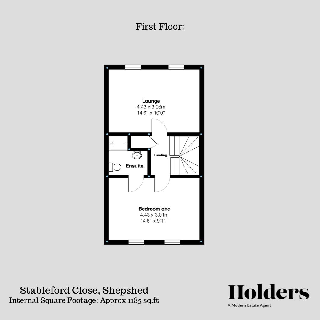 First Floor Floorplan for Stableford Close, Shepshed, Loughborough