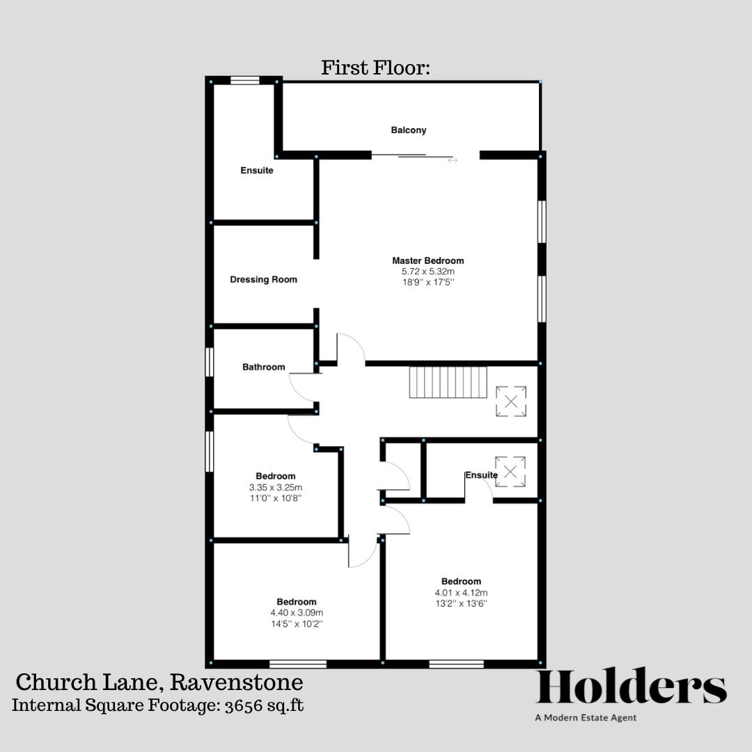 First Floor Floorplan for Church Lane, Ravenstone, Coalville