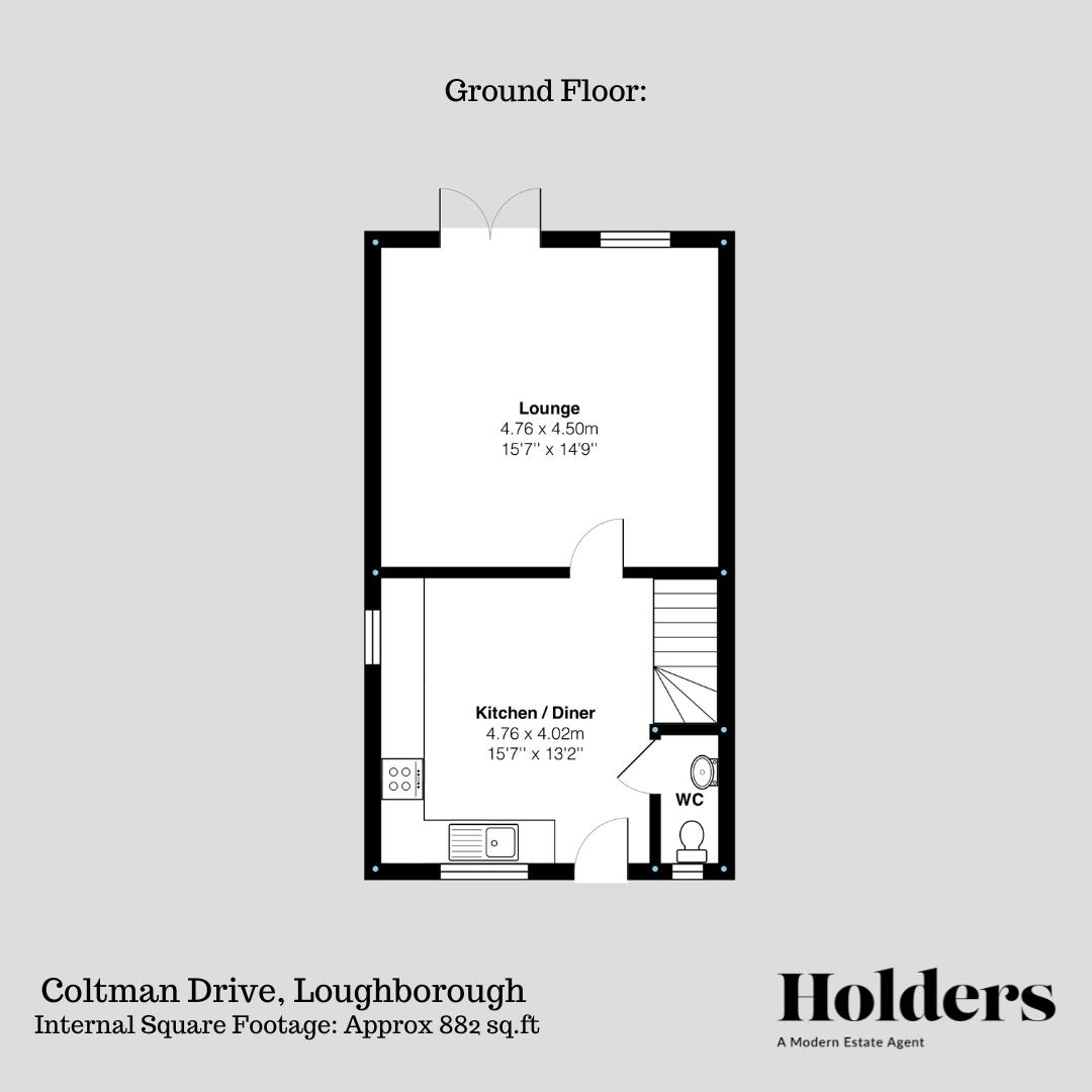 Ground Floor Floorplan for Coltman Drive, Loughborough
