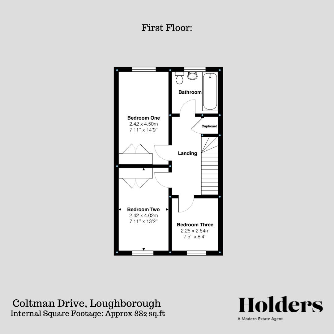 First Floor Floorplan for Coltman Drive, Loughborough