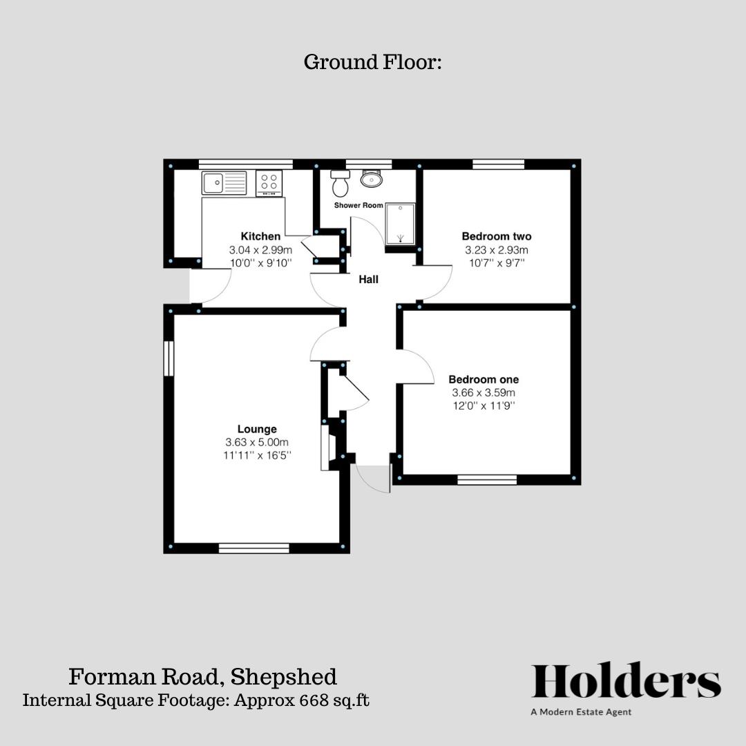 Ground floor Floorplan for Forman Road, Shepshed, Loughborough