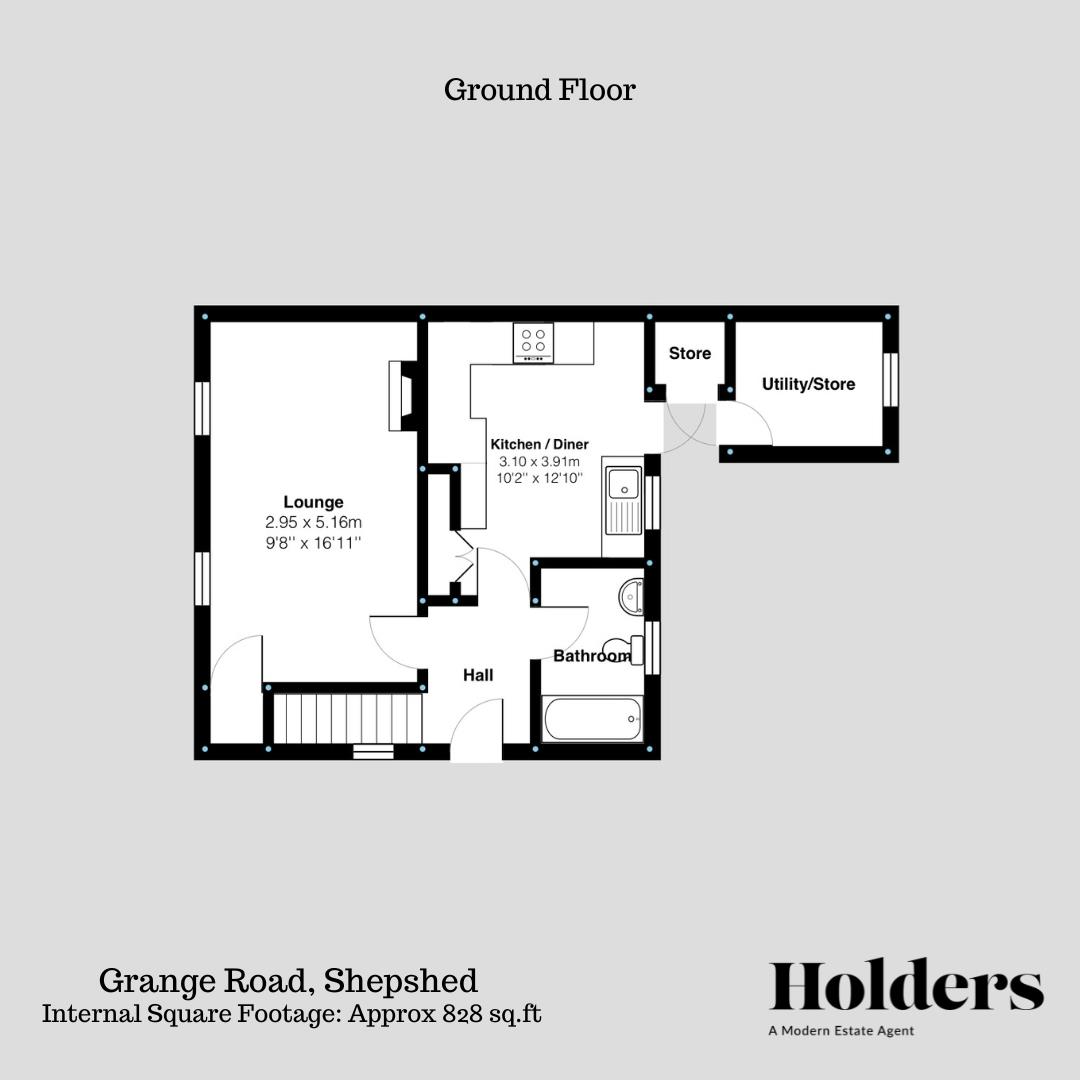 Ground Floor Floorplan for Grange Road, Shepshed, Loughborough