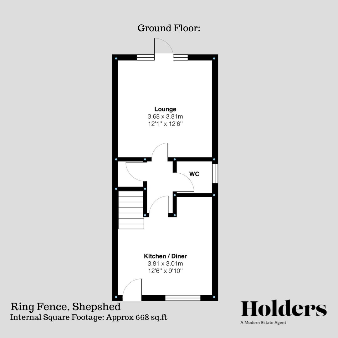 Ground Floor Floorplan for Ring Fence, Shepshed, Loughborough