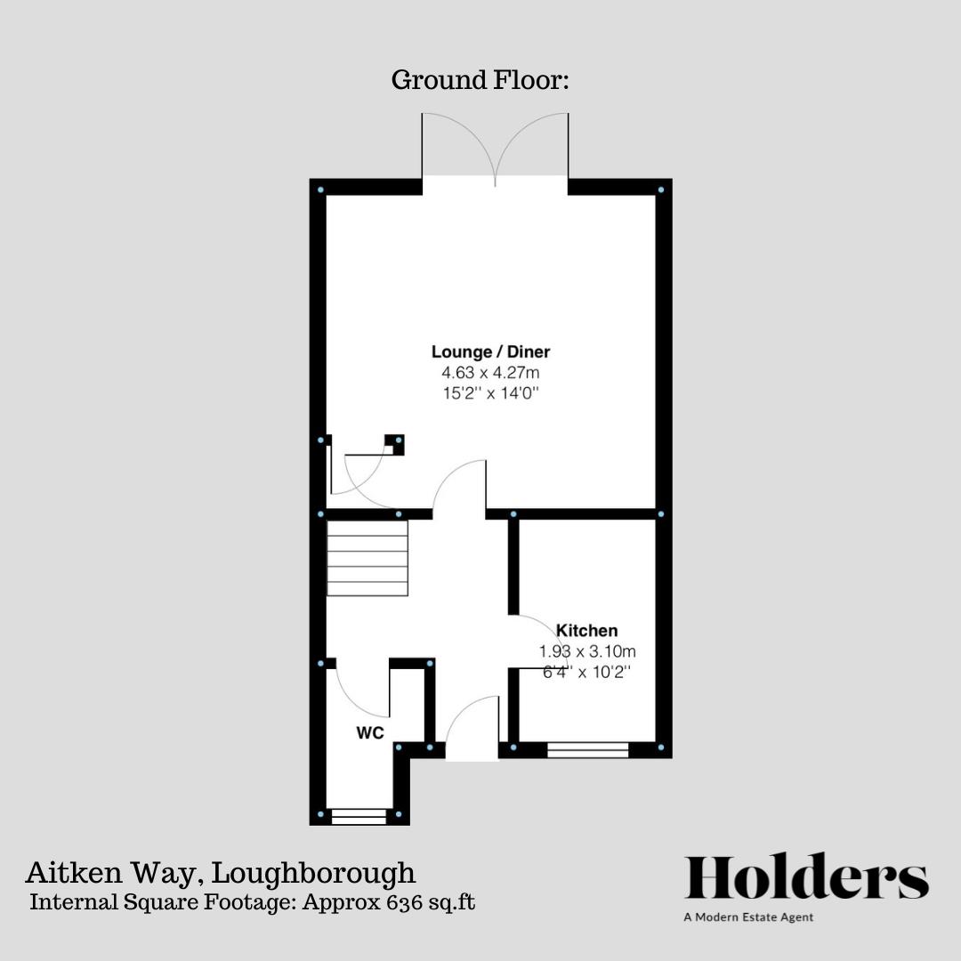 Ground Floor Floorplan for Aitken way, Loughborough