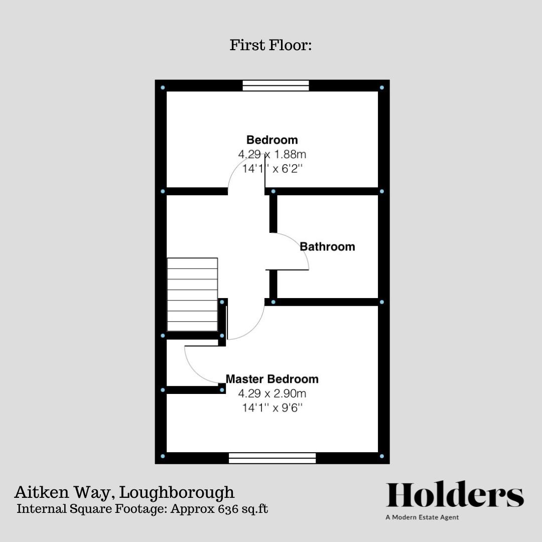 First Floor Floorplan for Aitken way, Loughborough