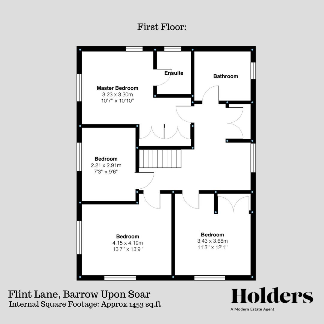 First Floor Floorplan for Flint Lane, Barrow Upon Soar, Loughborough