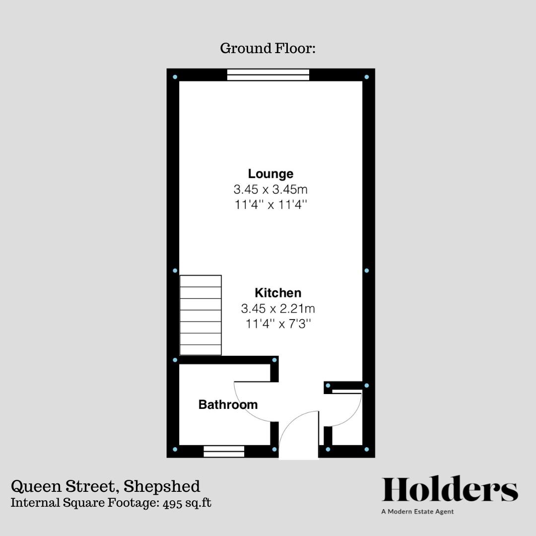 Ground Floor Floorplan for Queen Street, Shepshed, Loughborough