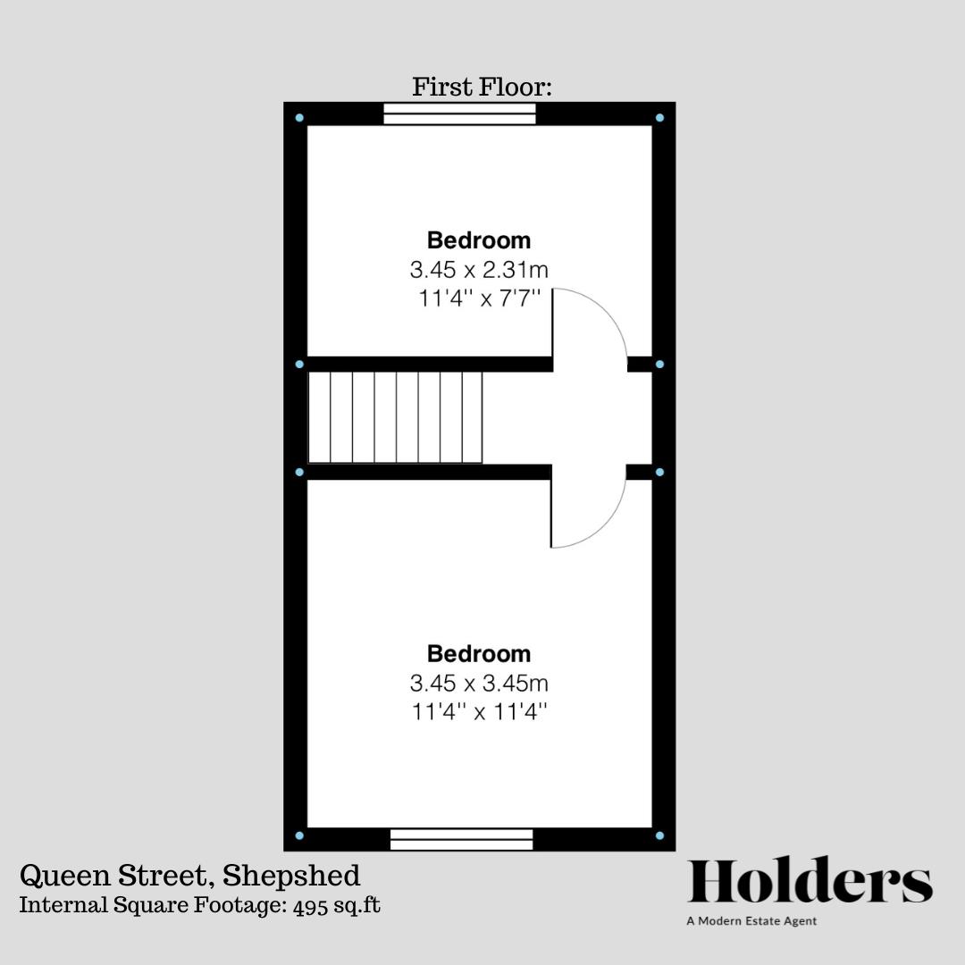 First Floor Floorplan for Queen Street, Shepshed, Loughborough