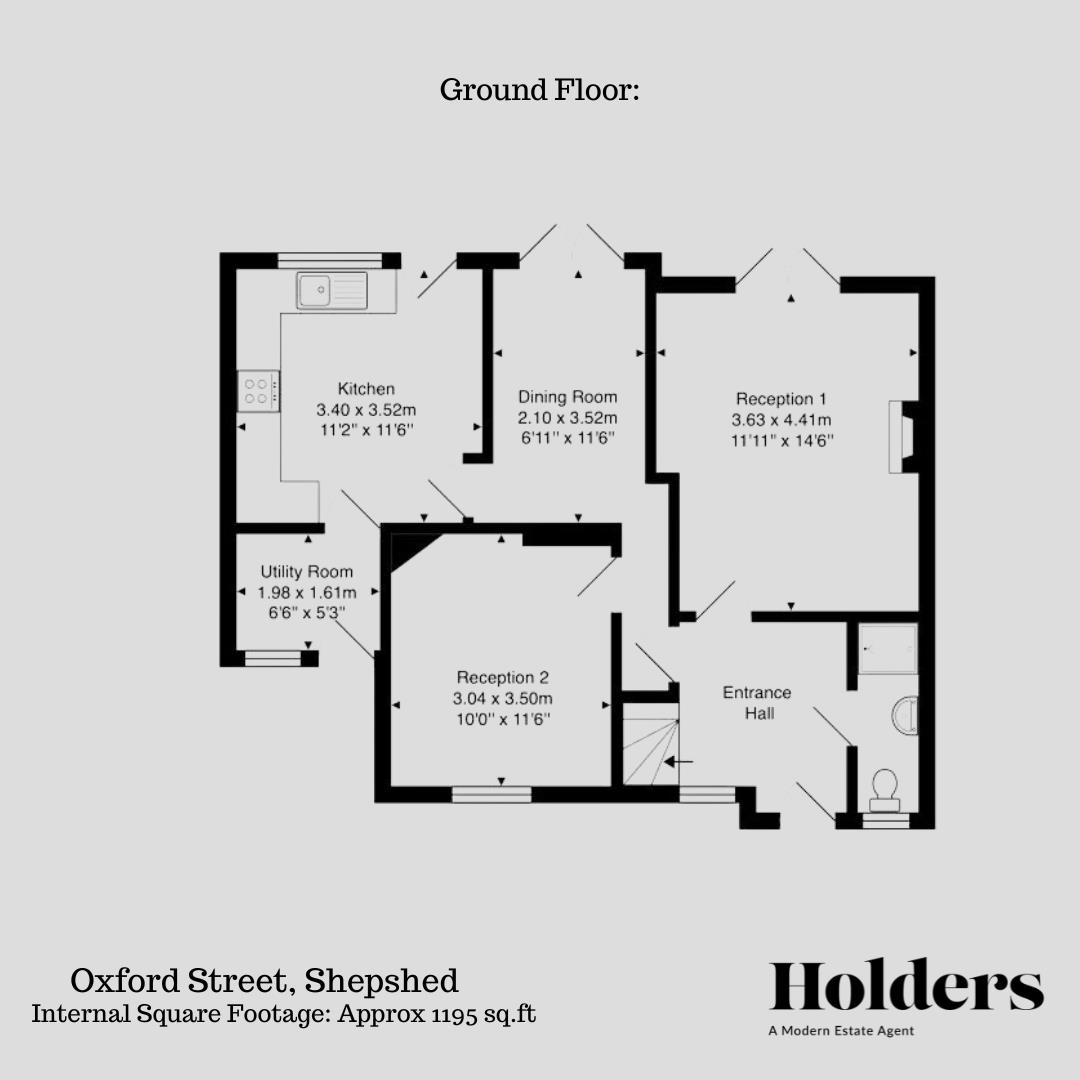 Ground Floor Floorplan for Oxford Street, Shepshed, Loughborough