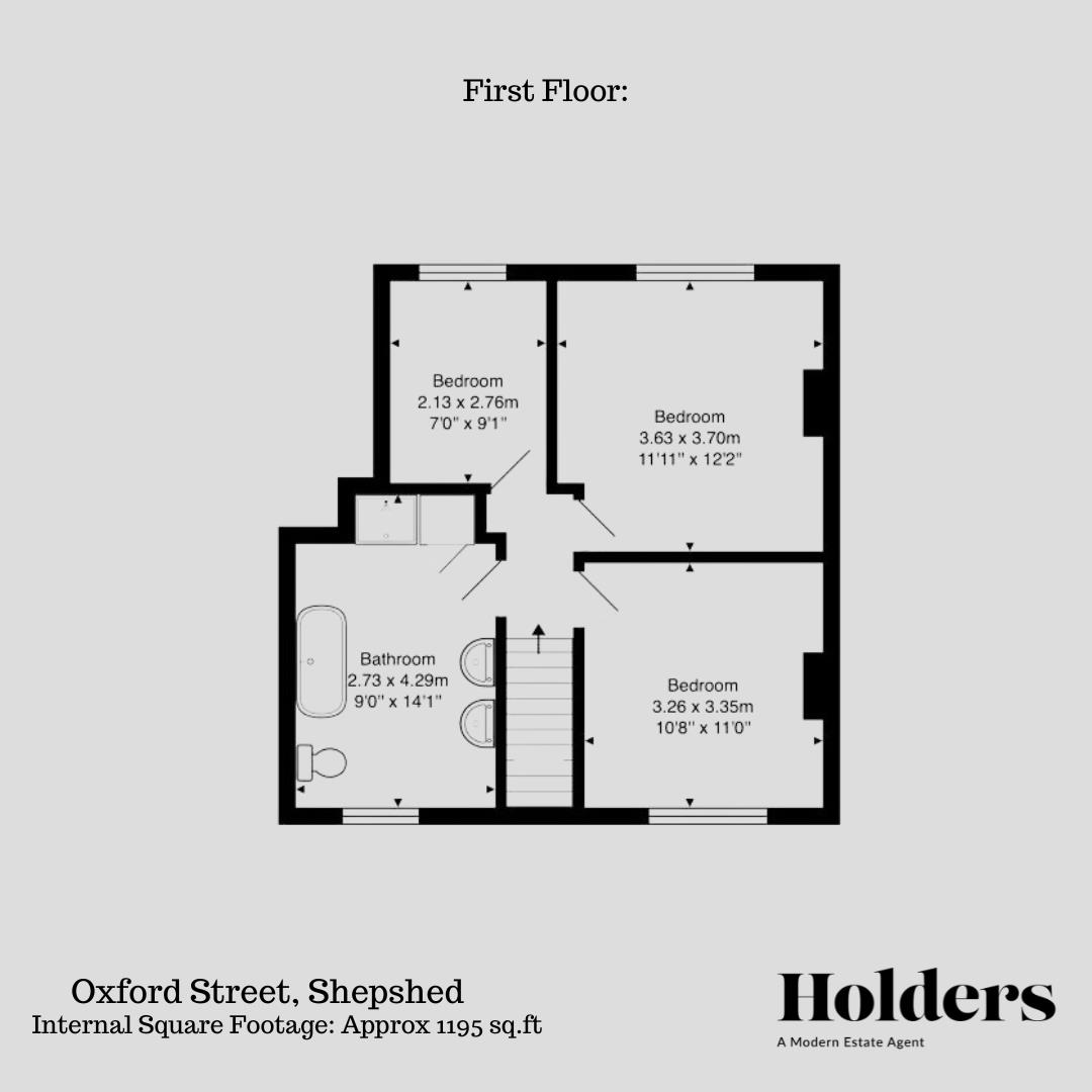 First Floor Floorplan for Oxford Street, Shepshed, Loughborough