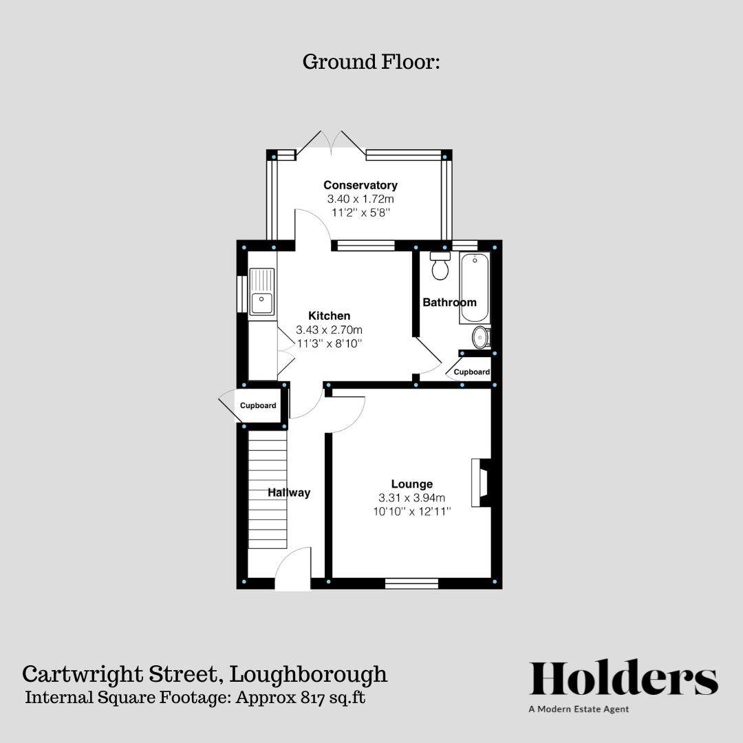 Ground Floor Floorplan for Cartwright Street, Loughborough