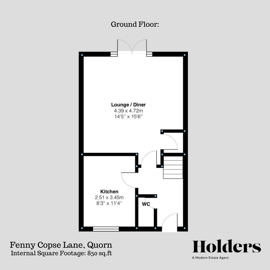 Ground Floor Floorplan for Fenny Copse Lane, Quorn, Loughborough