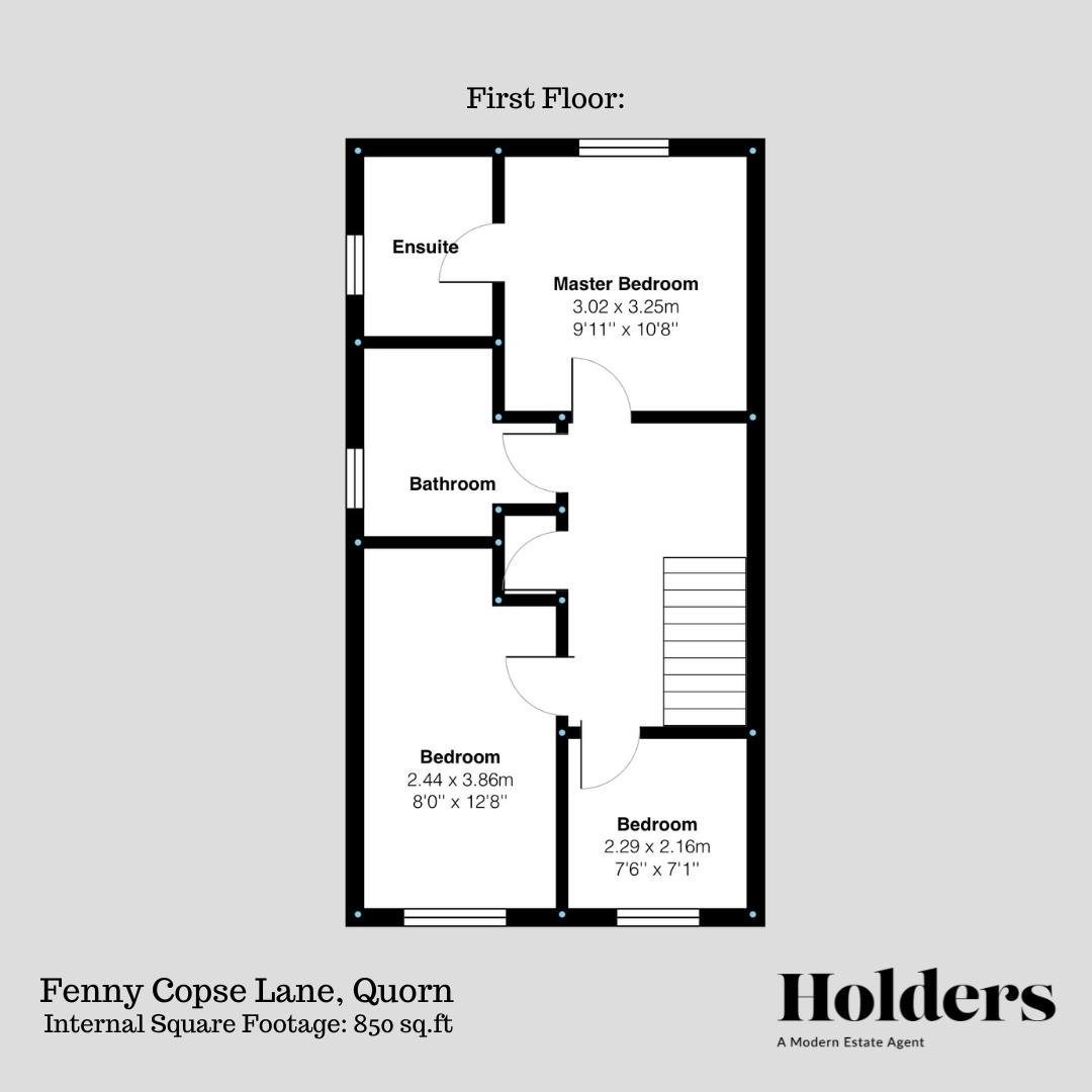 First Floor Floorplan for Fenny Copse Lane, Quorn, Loughborough