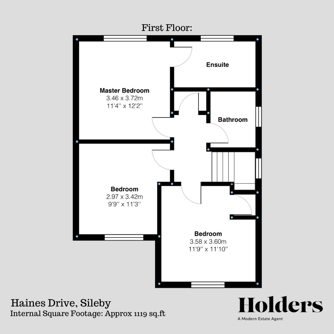 First Floor Floorplan for Haines Drive, Sileby, Loughborough