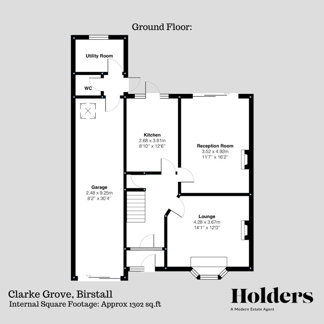 Ground Floor Floorplan for Clarke Grove, Birstall, Leicester