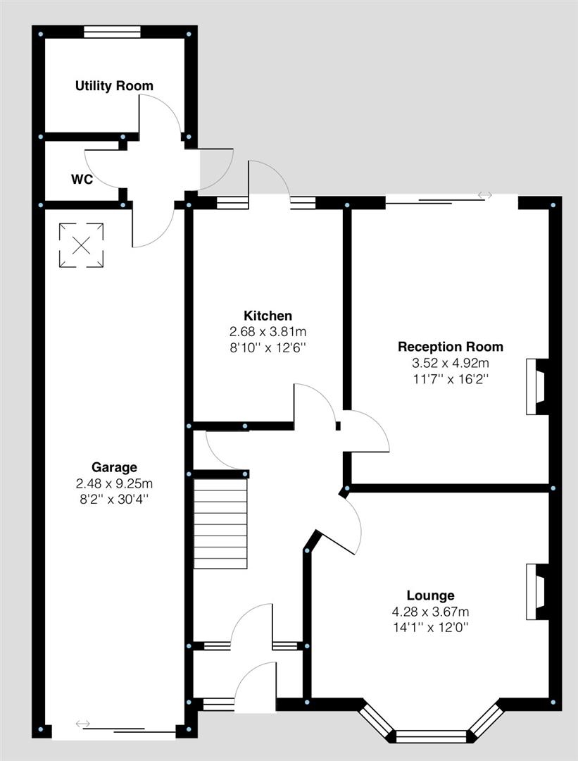 Ground Floor Floorplan for Clarke Grove, Birstall, Leicester