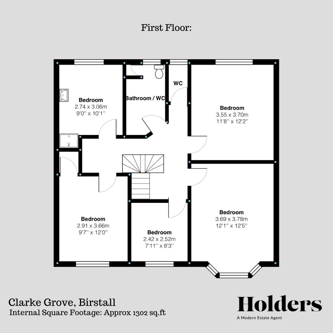 First Floor Floorplan for Clarke Grove, Birstall, Leicester
