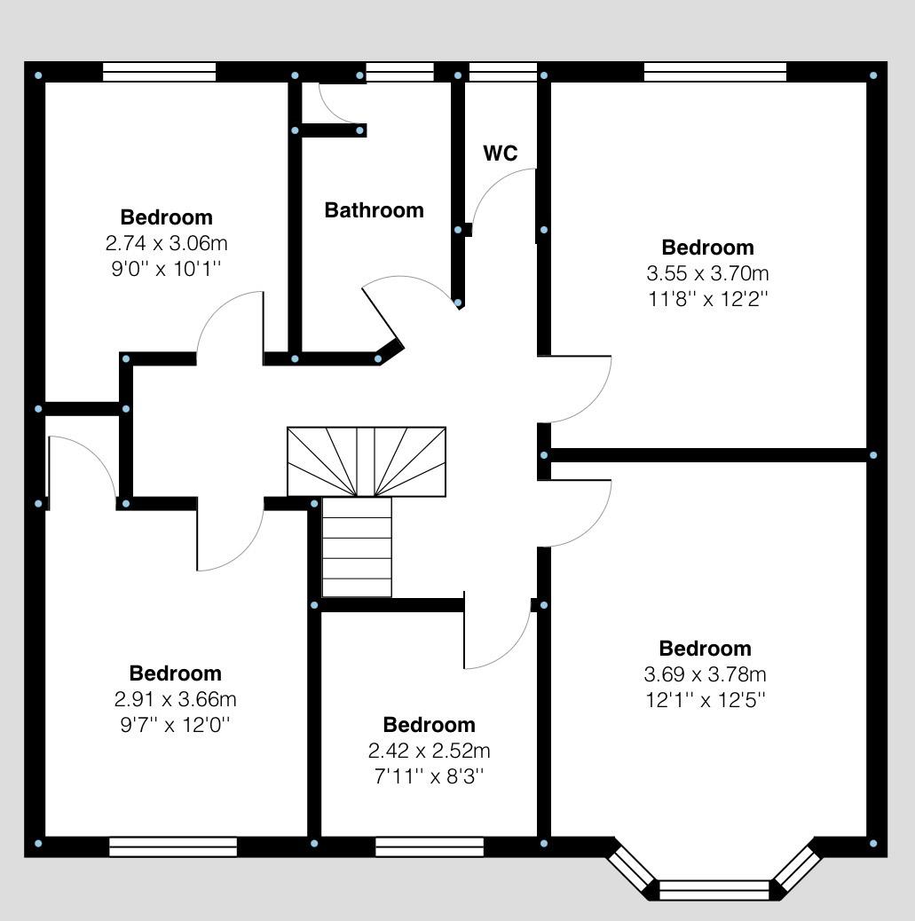 First Floor Floorplan for Clarke Grove, Birstall, Leicester