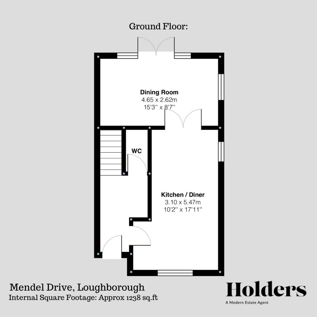 Ground Floor Floorplan for Mendel Drive, Loughborough