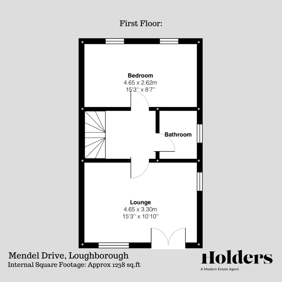First Floor Floorplan for Mendel Drive, Loughborough