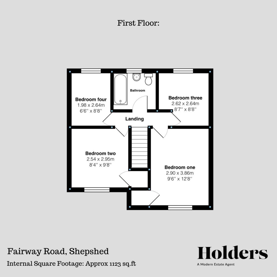 First Floor Floorplan for Fairway Road, Shepshed, Loughborough