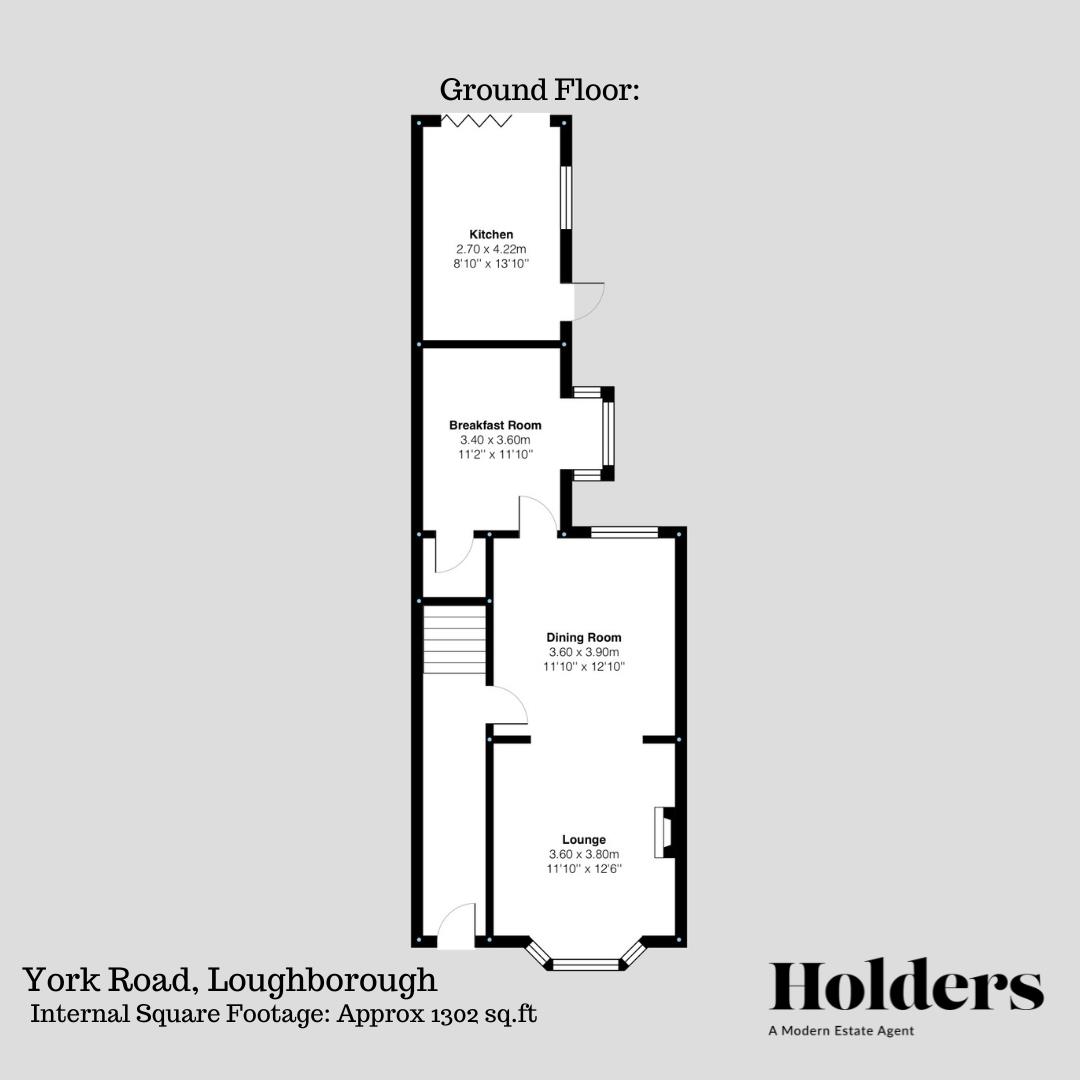 Ground Floor Floorplan for York Road, Loughborough