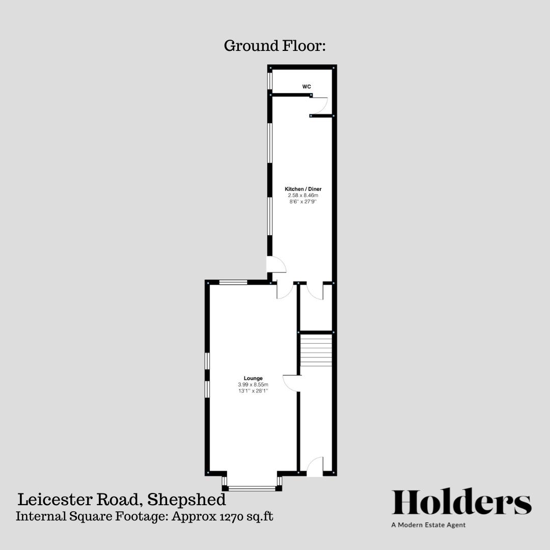 Ground Floor Floorplan for Leicester Road, Shepshed, Loughborough