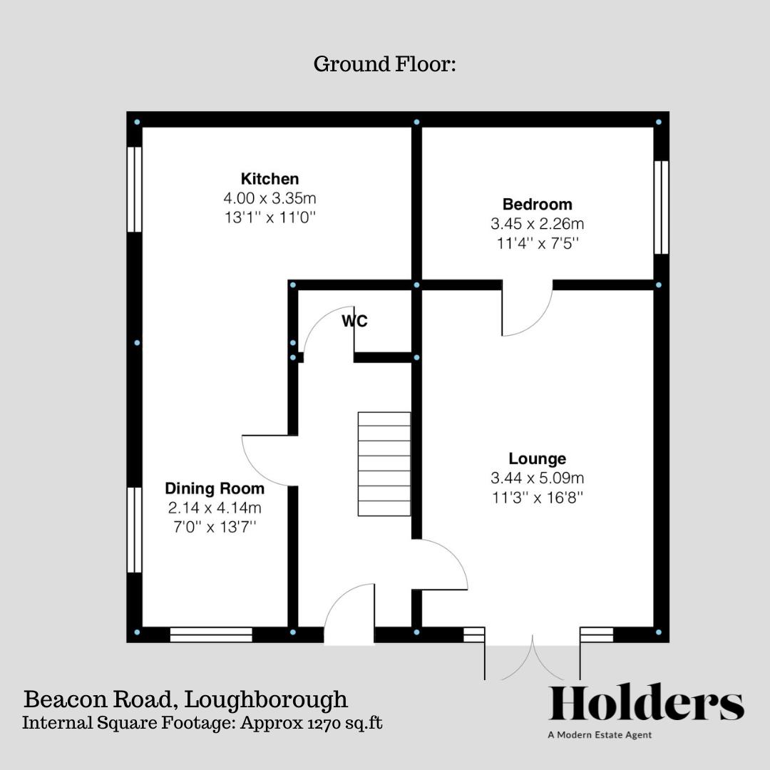 First Floor Floorplan for Beacon Road, Loughborough