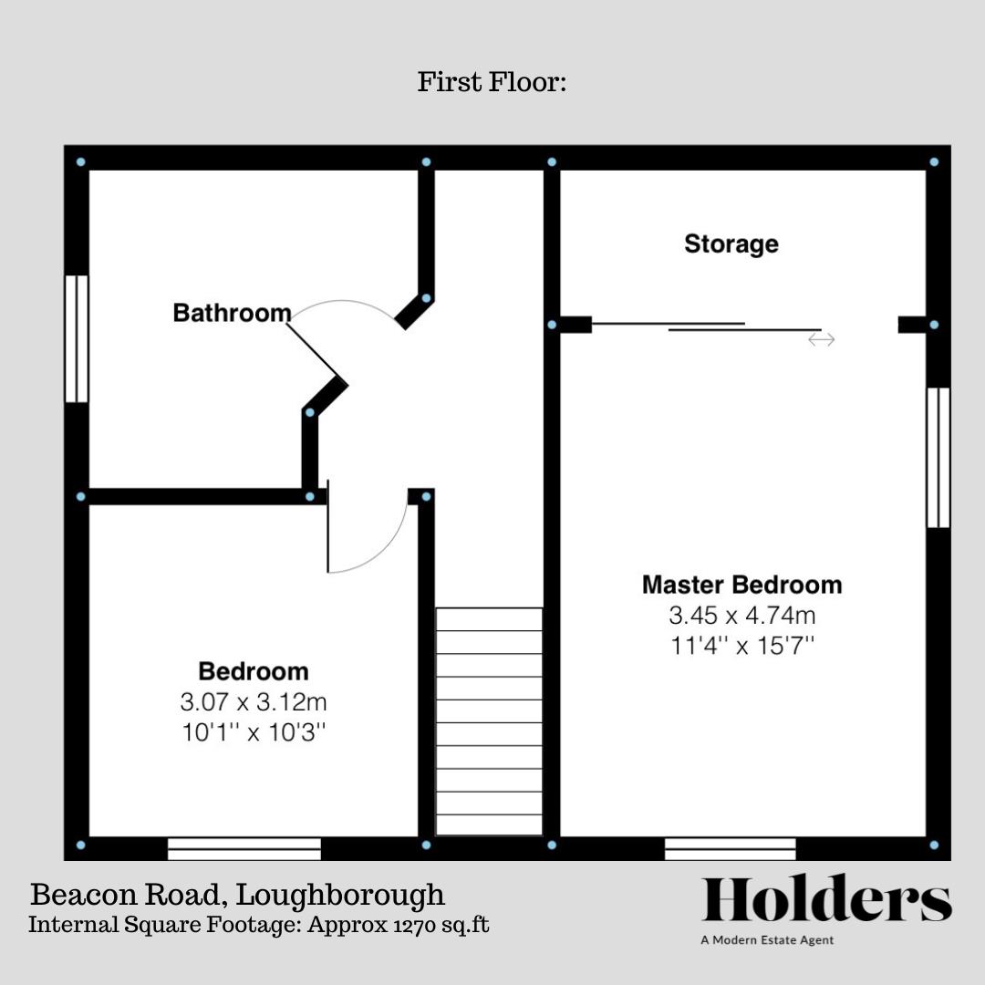 Second Floor Floorplan for Beacon Road, Loughborough