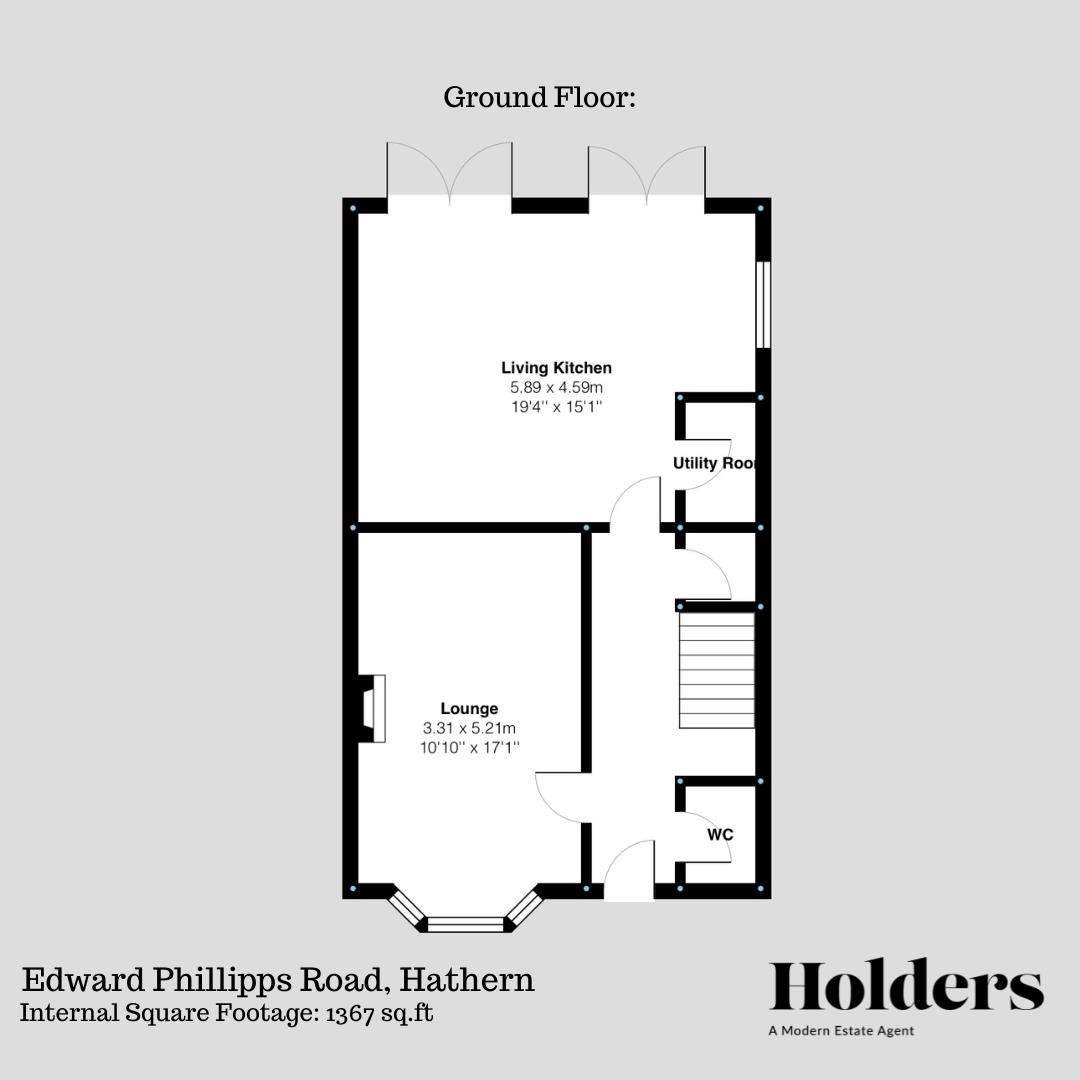 Ground Floor Floorplan for Edward Phillipps Road, Hathern, Loughborough