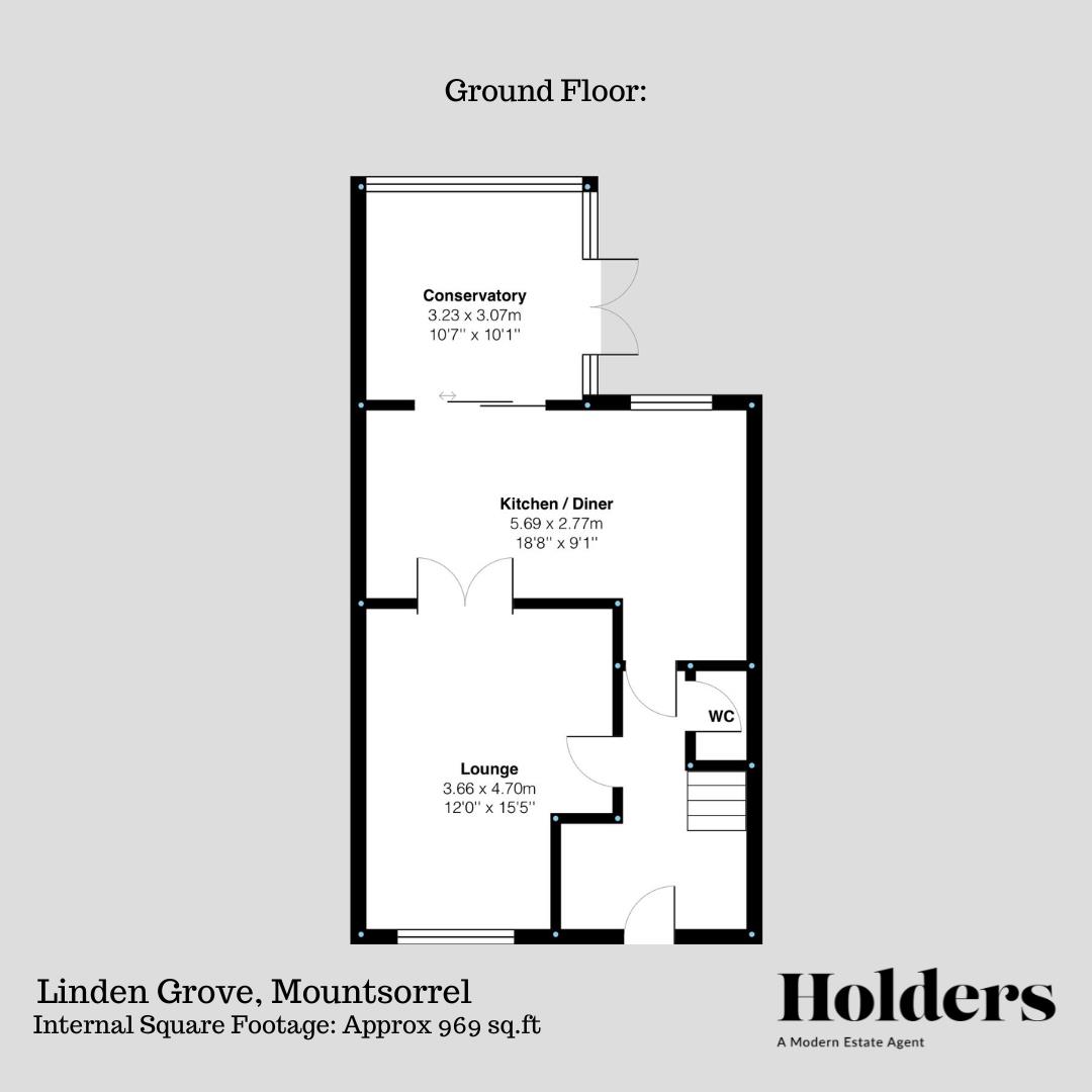 Ground Floor Floorplan for Linden Grove, Mountsorrel, Loughborough