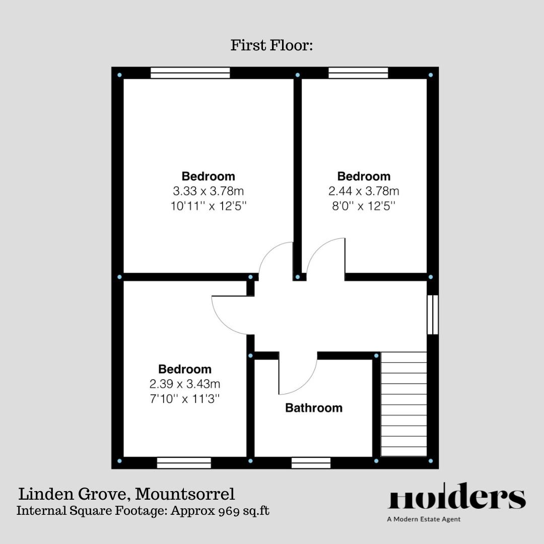 First Floor Floorplan for Linden Grove, Mountsorrel, Loughborough
