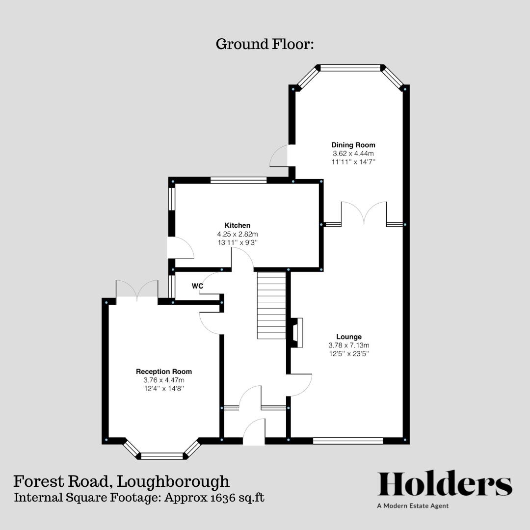 Ground Floor Floorplan for Forest Road, Loughborough