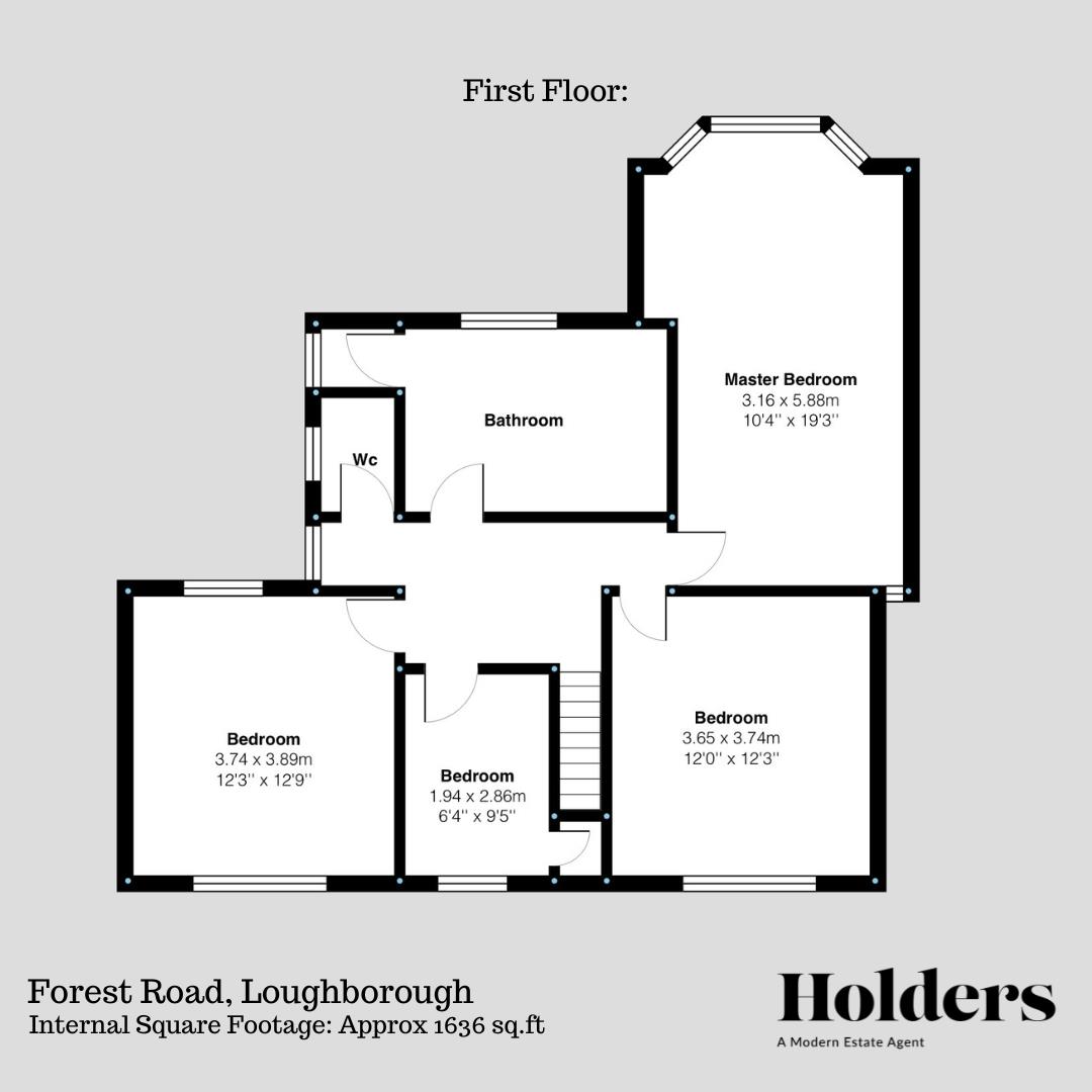 First Floor Floorplan for Forest Road, Loughborough
