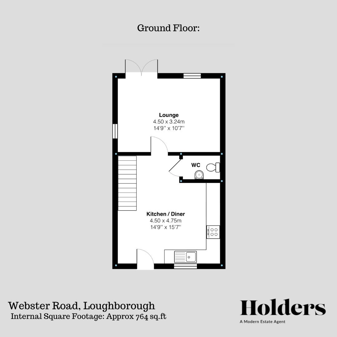 Ground Floor Floorplan for Webster Road, Loughborough