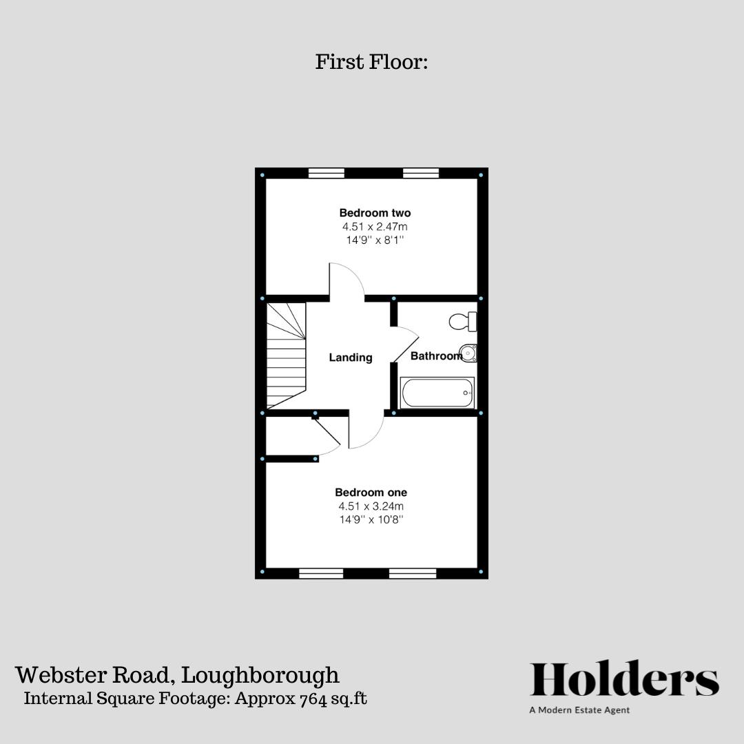 First Floor Floorplan for Webster Road, Loughborough