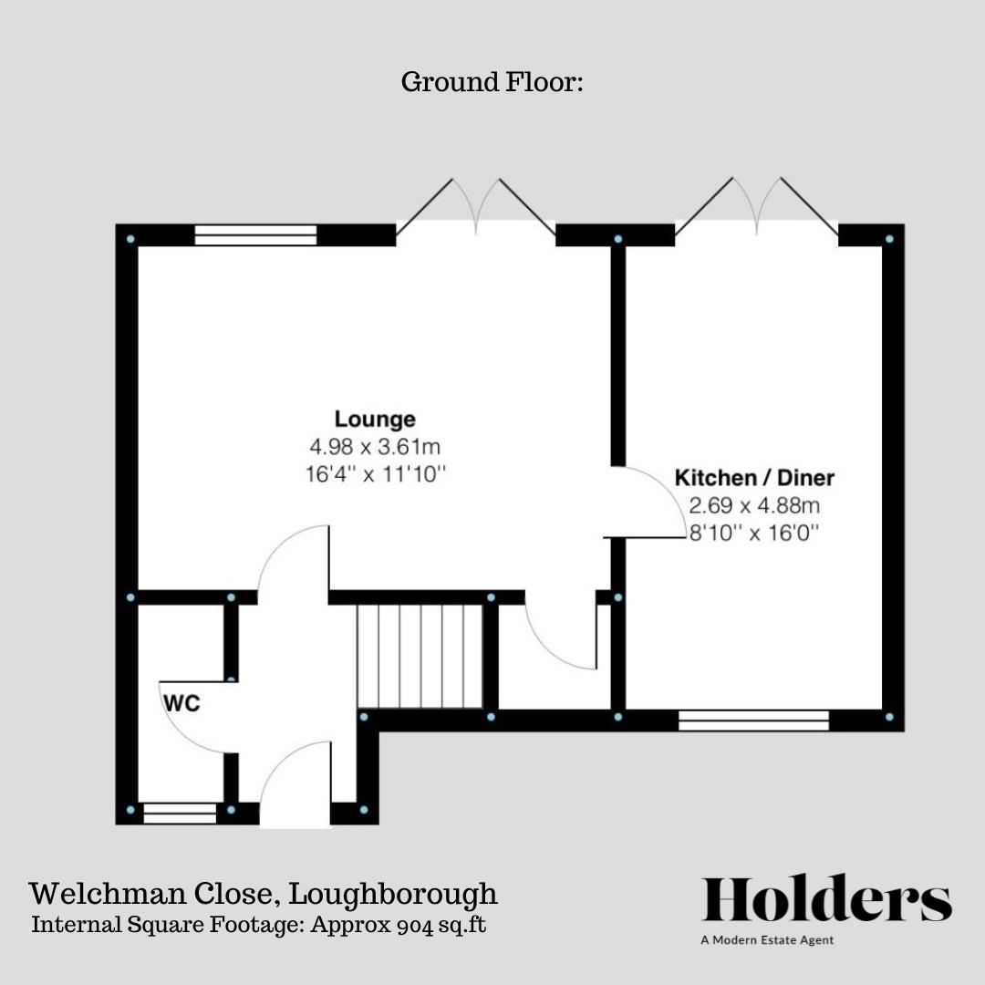 Ground Floor Floorplan for Welchman Close, Loughborough