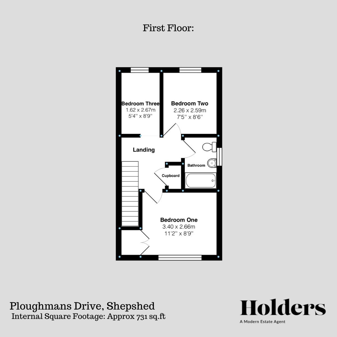 First Floor Floorplan for Ploughmans Drive, Shepshed, Loughborough