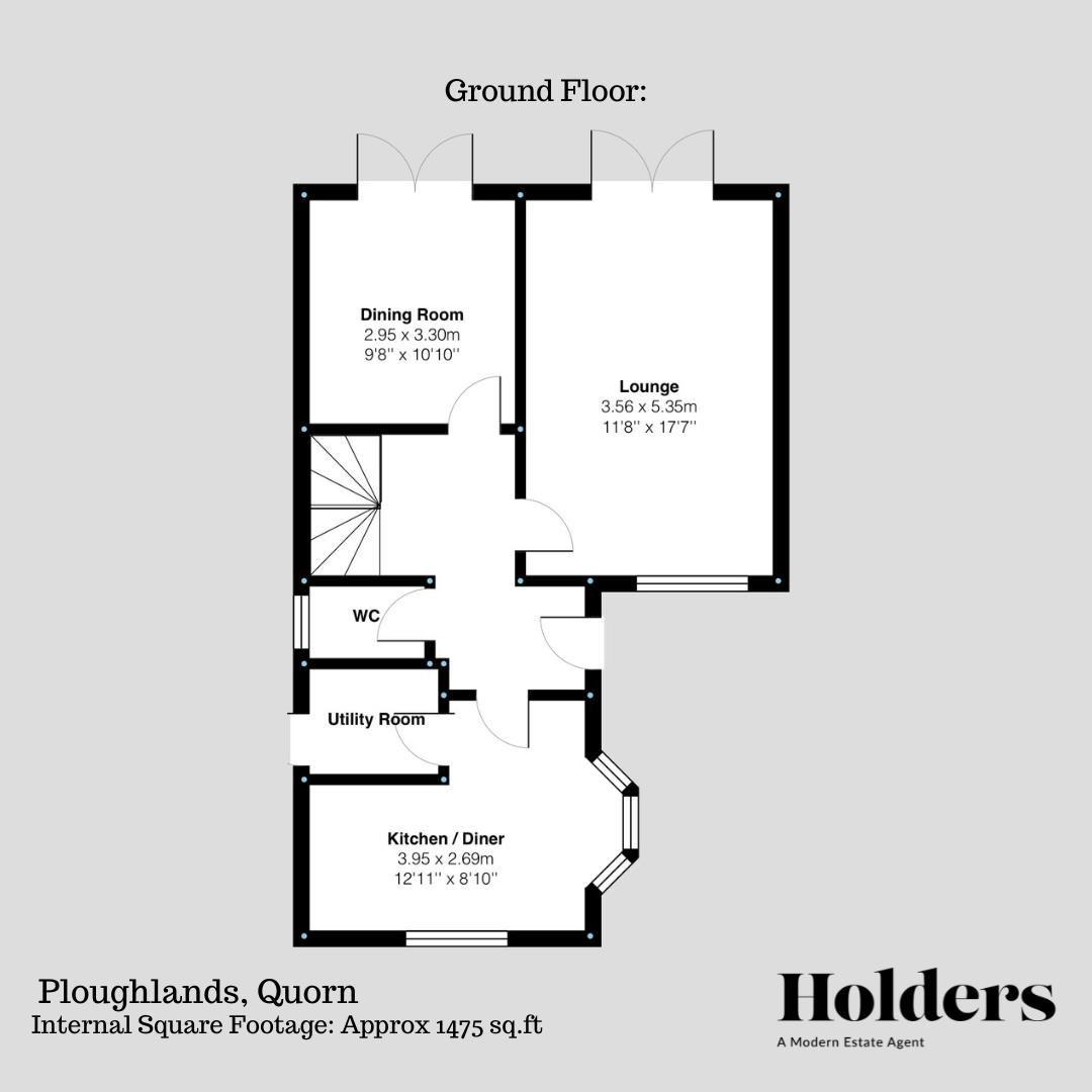 Ground Floor Floorplan for Ploughlands, Quorn