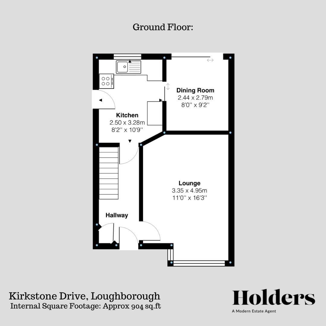 Ground Floor Floorplan for Kirkstone Drive, Loughborough