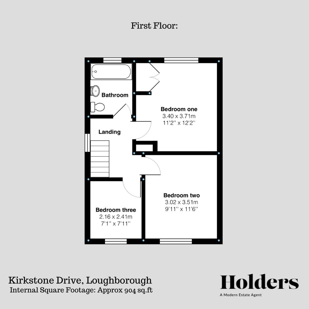 First Floor Floorplan for Kirkstone Drive, Loughborough