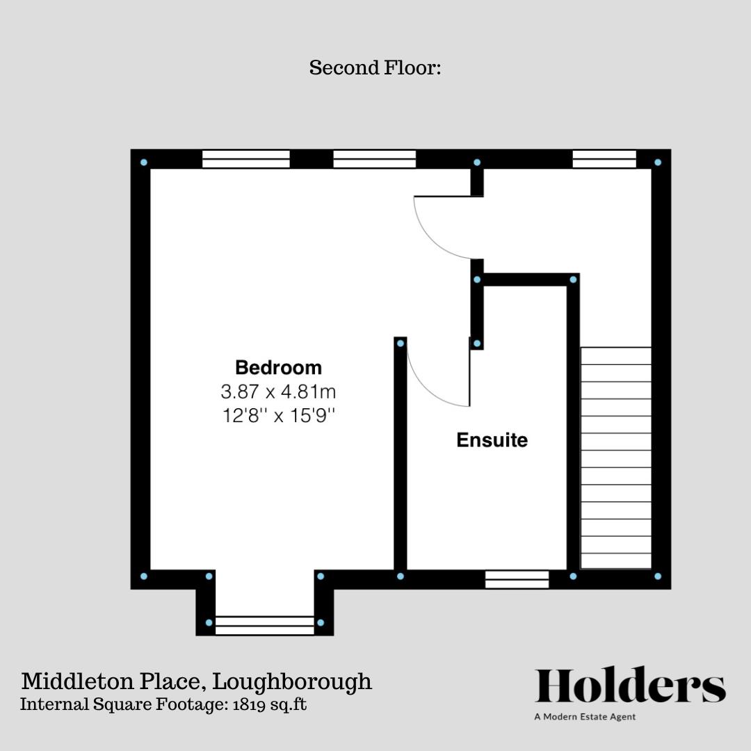 Second Floor Floorplan for Middleton Place, Loughborough